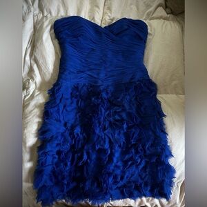 Vicky Tiel Ruffle Blue BabyDoll Dress